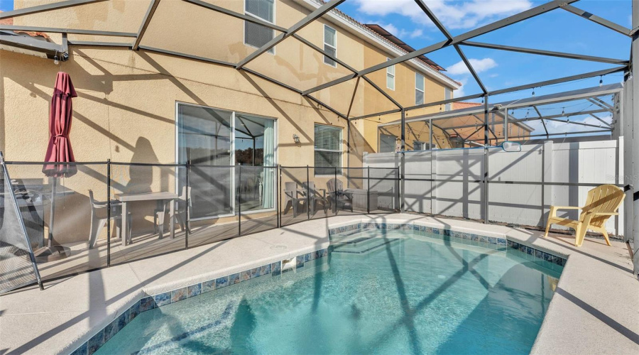 Private pool over looks pond