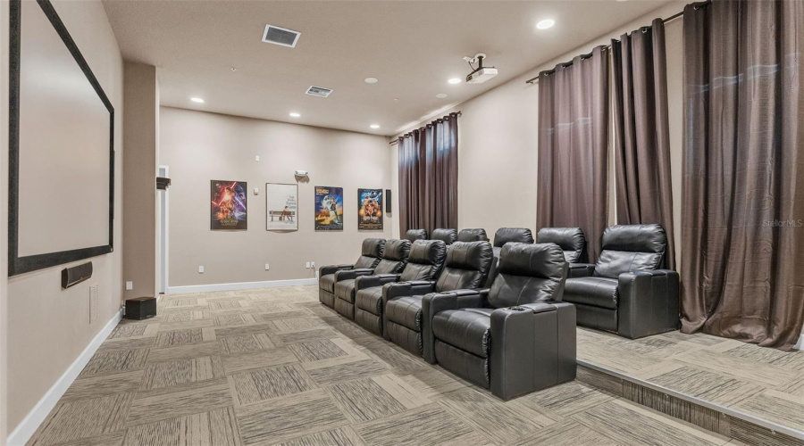 Movie theater at clubhouse.
