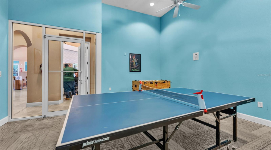 Game room at clubhouse.