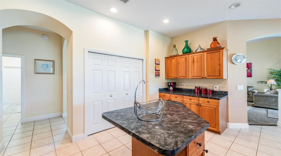 Features a spacious pantry plus the perfect space for a prep area or custom coffee station.