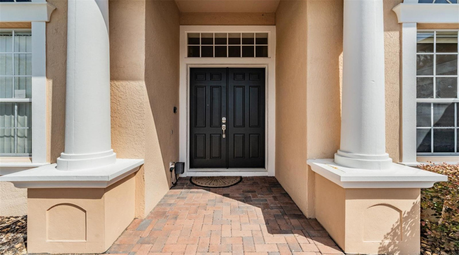 Double entry doors welcome you inside.