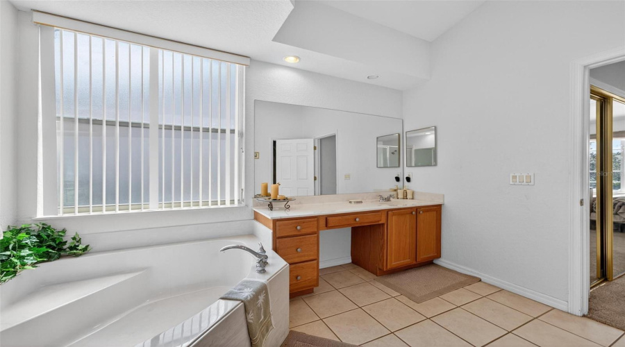 Primary bath w/Dual vanities and Garden Tub