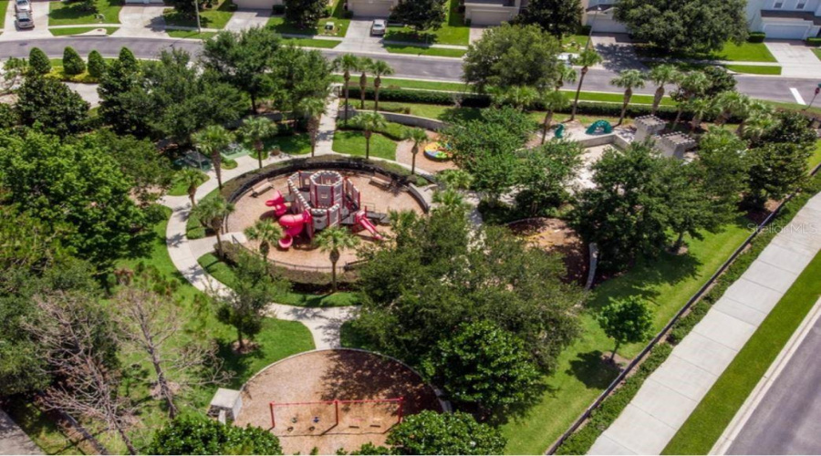 Aerial view of the children's playground.