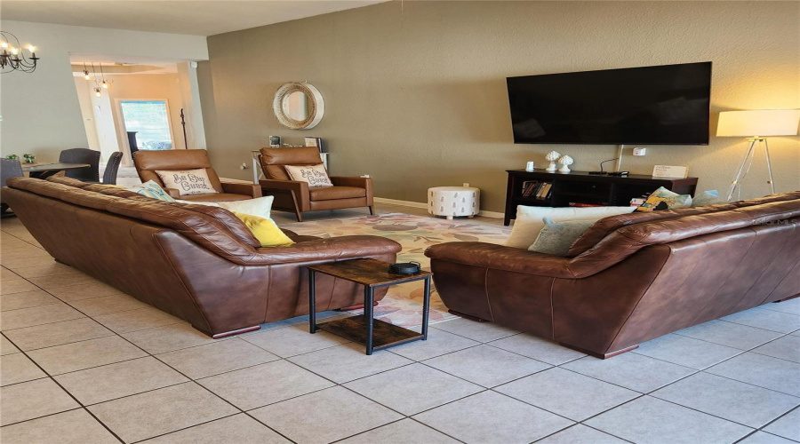 Great room with large screen TV