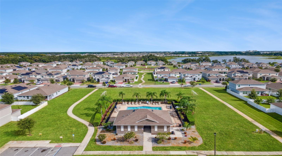 Community Pool with Soccer Field behind and with home on the left