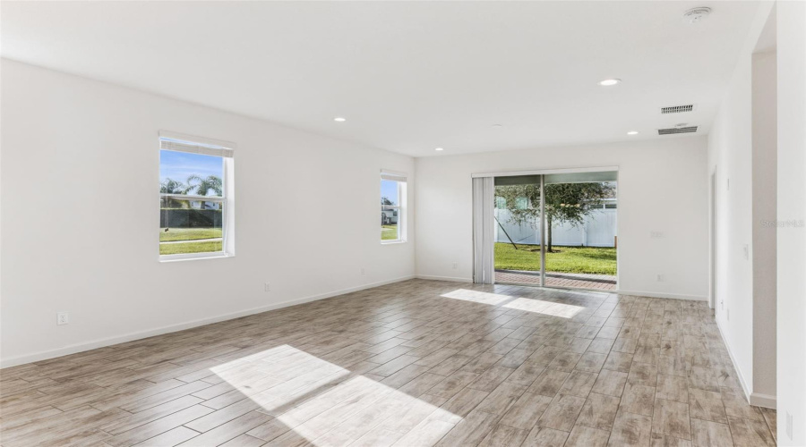 Family room with sliders to lanai