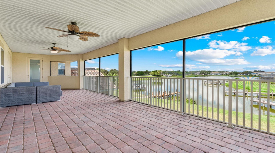 2nd floor screened balcony offering commanding and breathtaking water views.