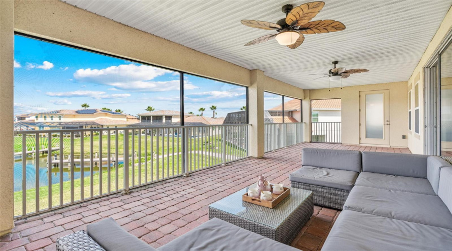 2nd floor screened balcony offering commanding and breathtaking water views.
