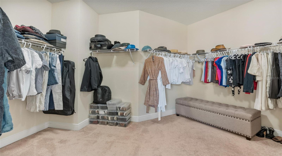 The oversized master walk-in closet is sure to satisfy the most discriminating fashionistas.