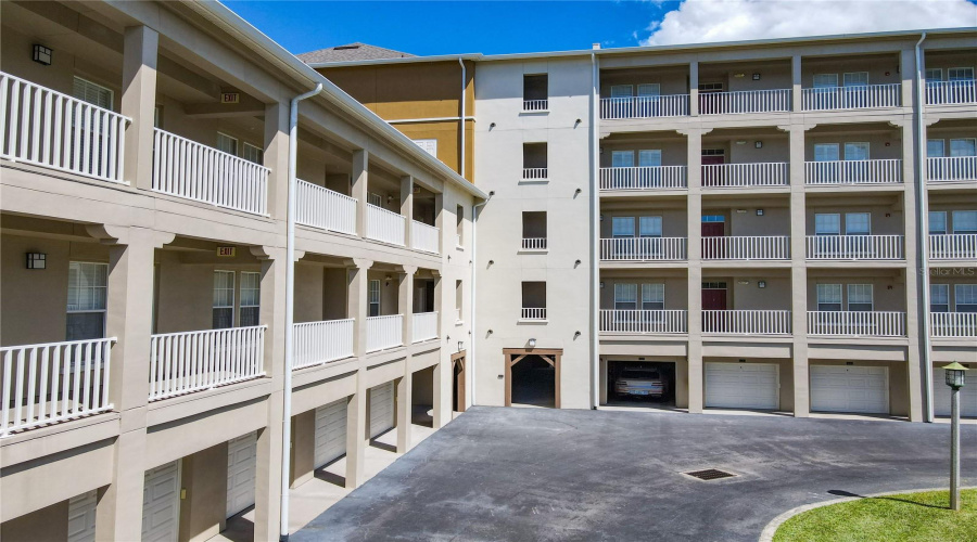 Garage next to condo entrance