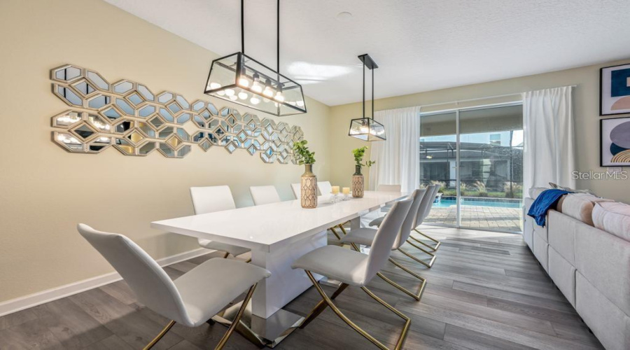 Family Room + Dining Room: Integrated, open space ideal for gatherings and meals.