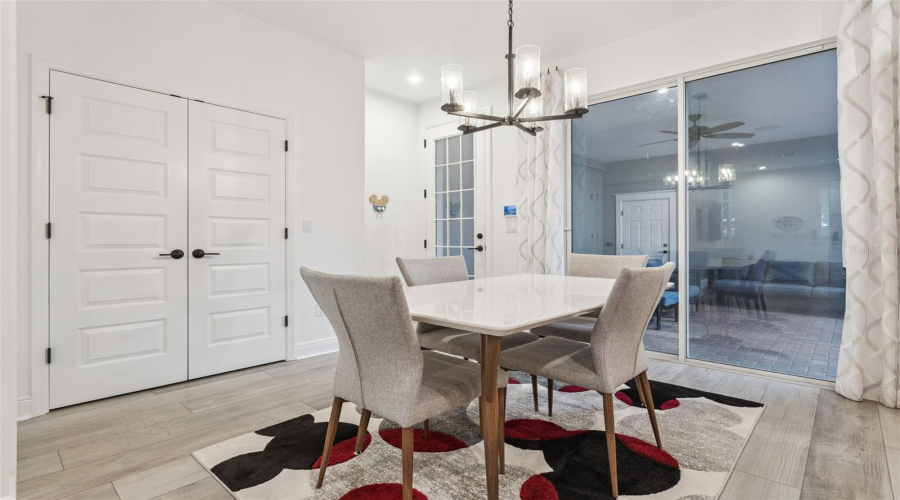 Dining area and large pantry.  Sliding doors out to the courtyard/lanai