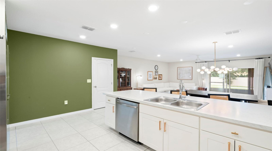 Open concept kitchen/living combo