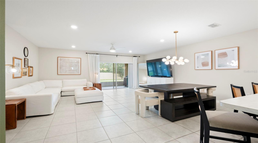 Open concept kitchen/living combo
