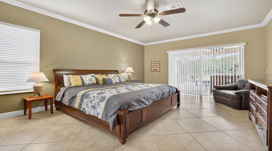 Master Bedroom with sliders out to the Lanai