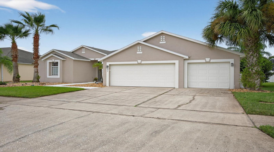 Exterior Front- 3 car garage