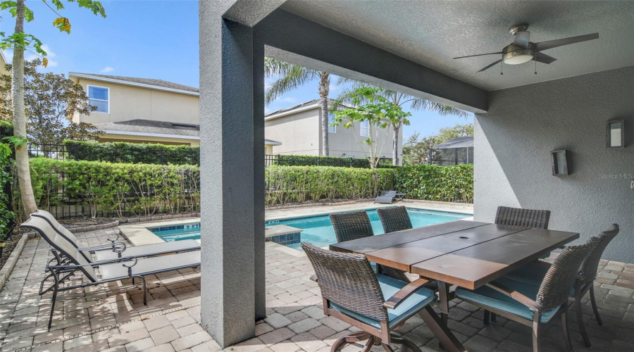 Outside, enjoy your own PRIVATE POOL AND SPA surrounded by a spacious covered patio.