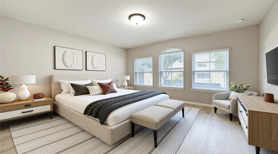 Virtually Staged- Bedroom downstairs