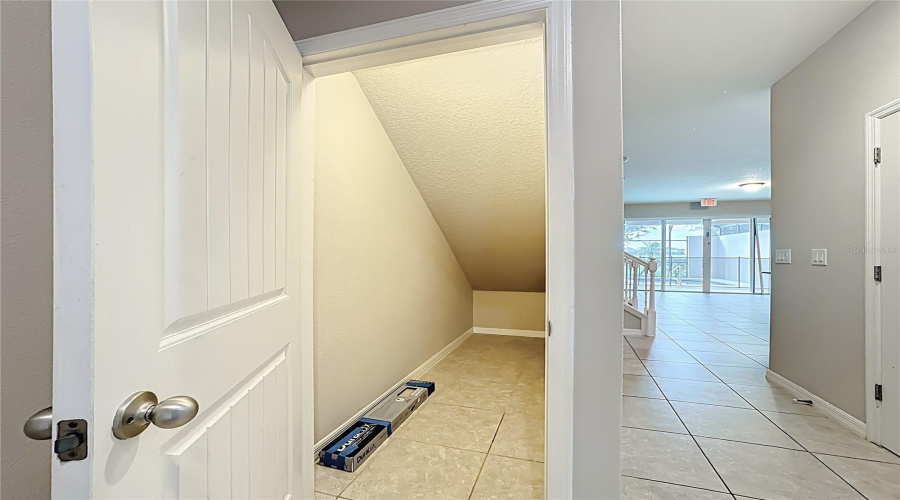 Under stairs storage closet