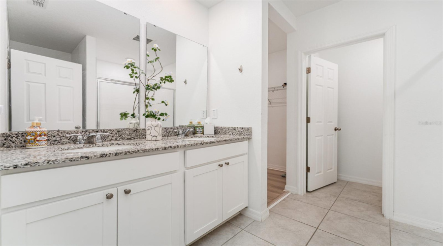 Primary Bathroom with large walk in closet