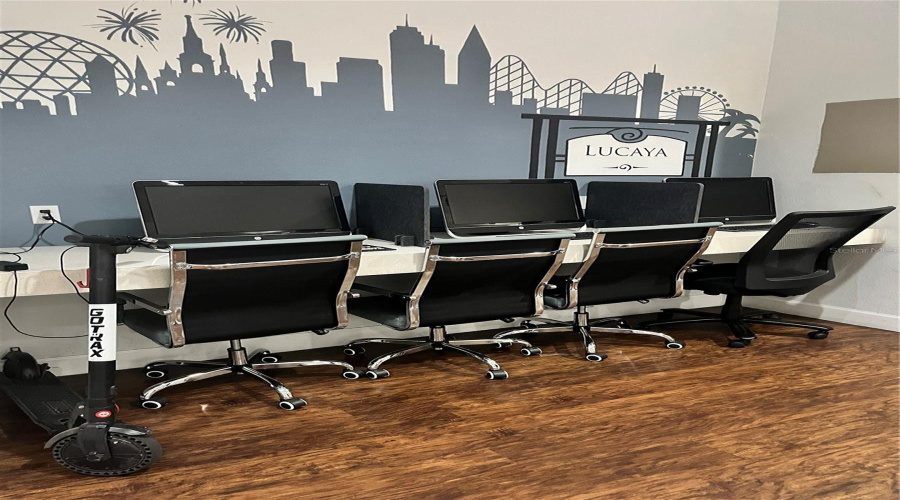 Computer area in clubhouse