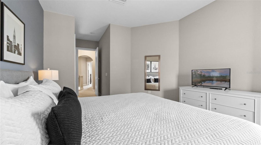 Bedroom 3 with view into hallway