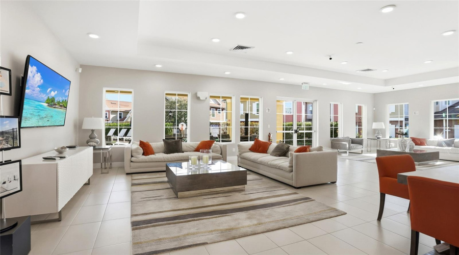 Large TV room in the clubhouse