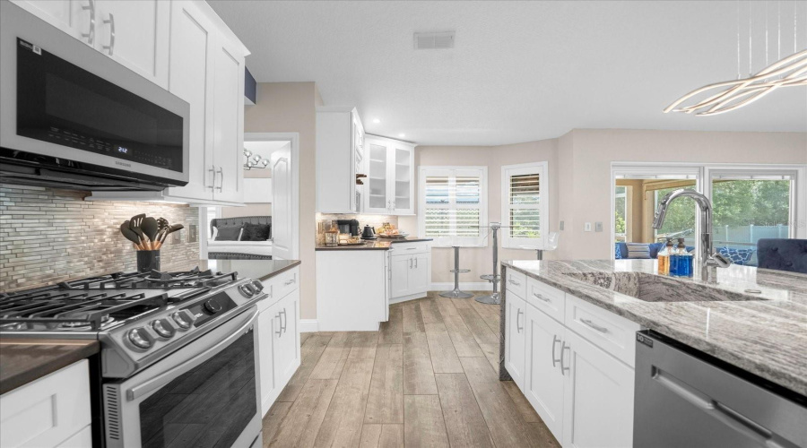 gas stove and stainless steel appliances