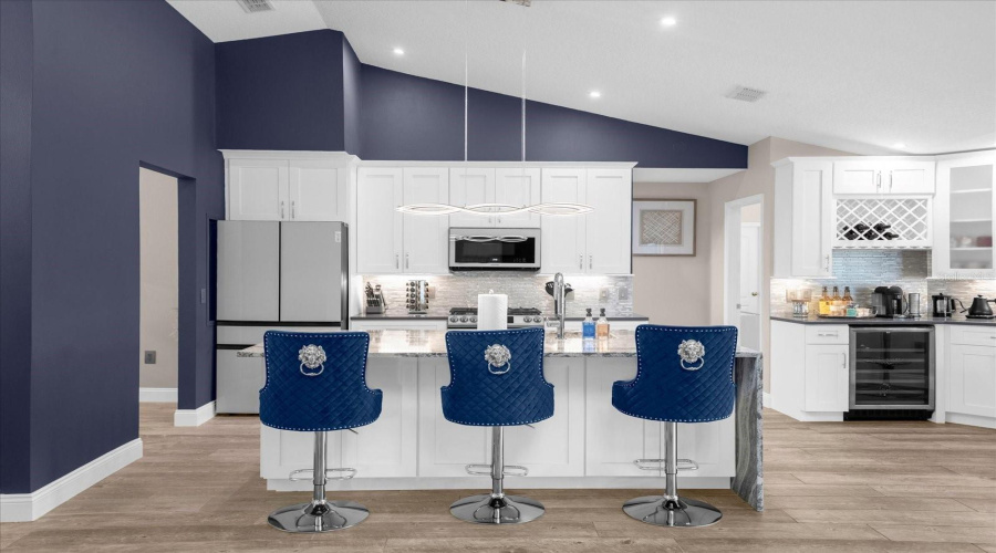 open concept with tall ceilings