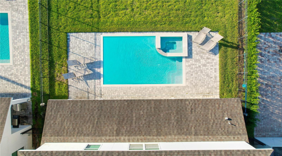 Aerial View of the Backyard/Pool