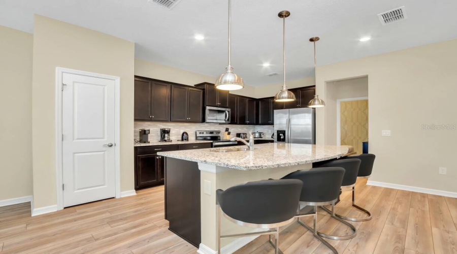 Breakfast Bar View into Kitchen