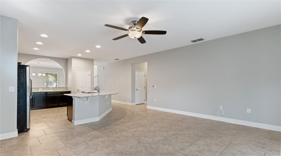 open floor plan keeps everyone in sight