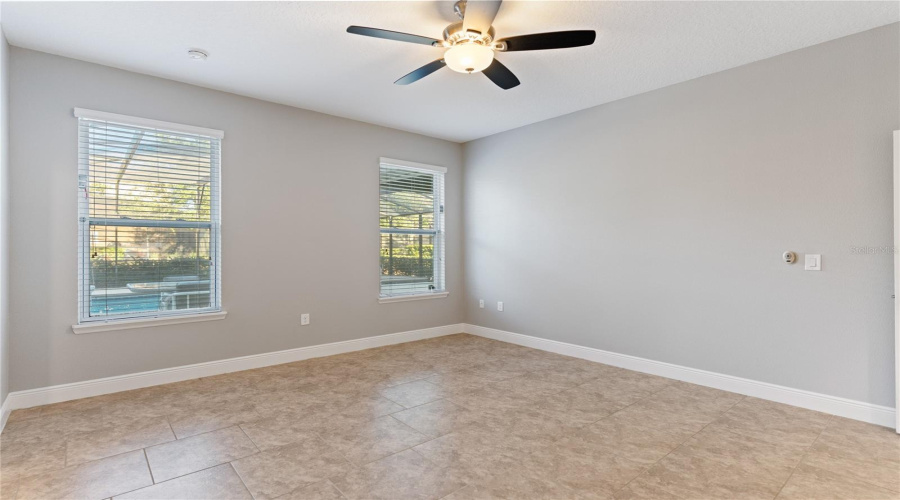 beautiful pool view from primary on first floor