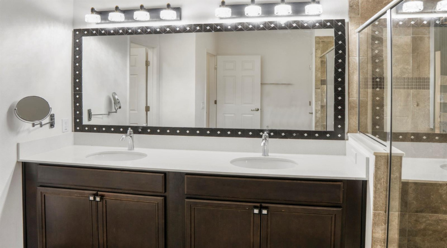 Primary bathroom double sink Primary bathroom double sink