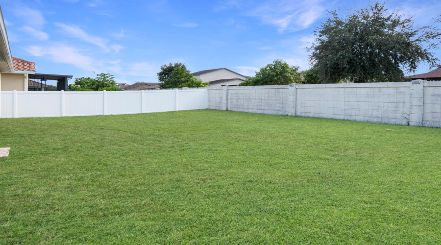 Fully fenced backyard Fully fenced backyard