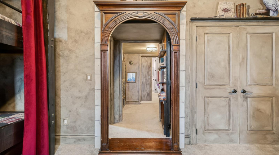 Secret bookcase entry Secret bookcase entry