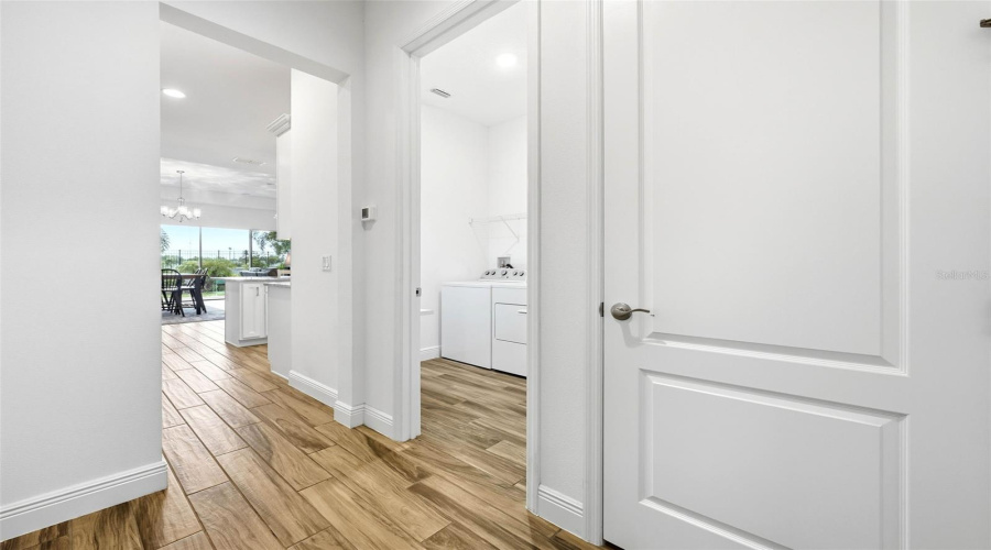 Entering from the garage