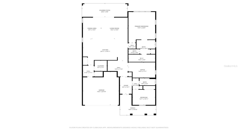 Floorplan with unofficial room measurements
