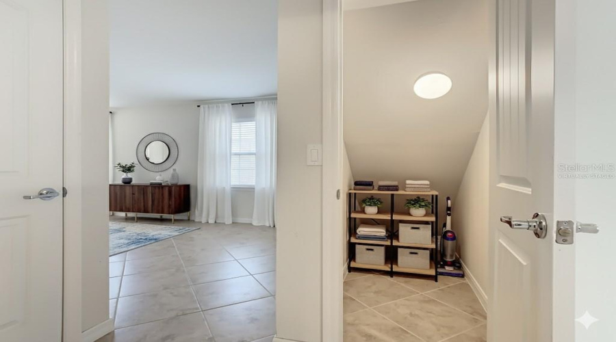 Ciew of Living space and storage closet