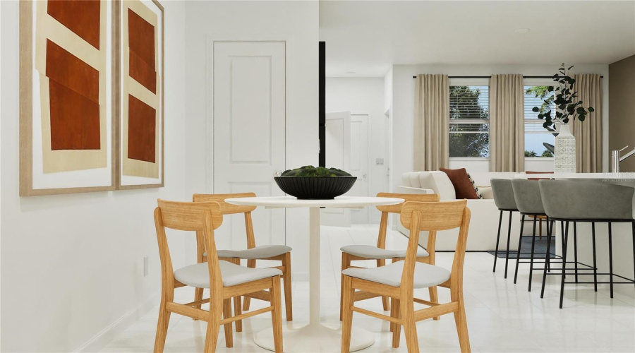 Virtually staged. Dining