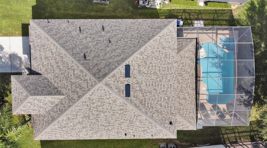 Drone view, new roof