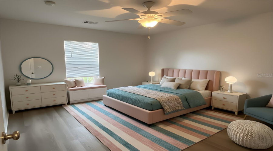 Virtually staged Guest bedroom 3