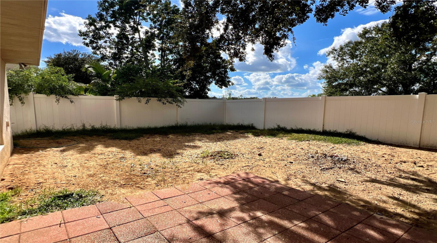 Fenced-in yard, view 2