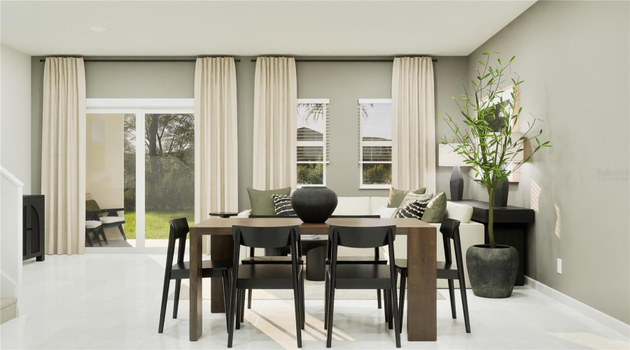 Virtually staged. Dining