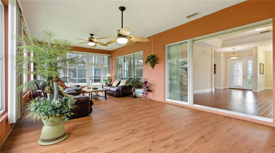 Lanai closed in with central a/c