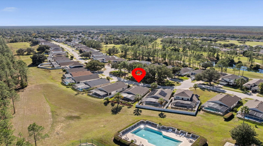 Community Pool close to property arial view