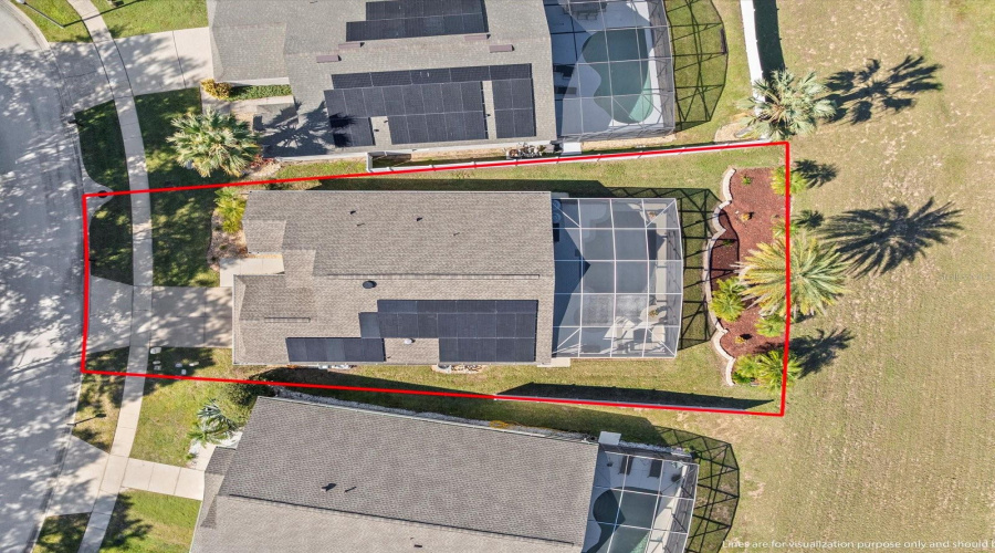 Arial lot view, no rear neighbors