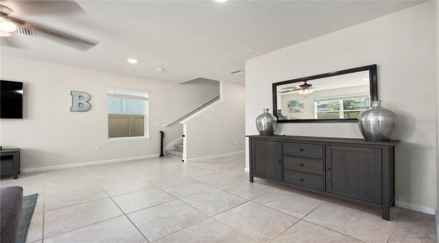 Living Room and Stairs to Second Floor