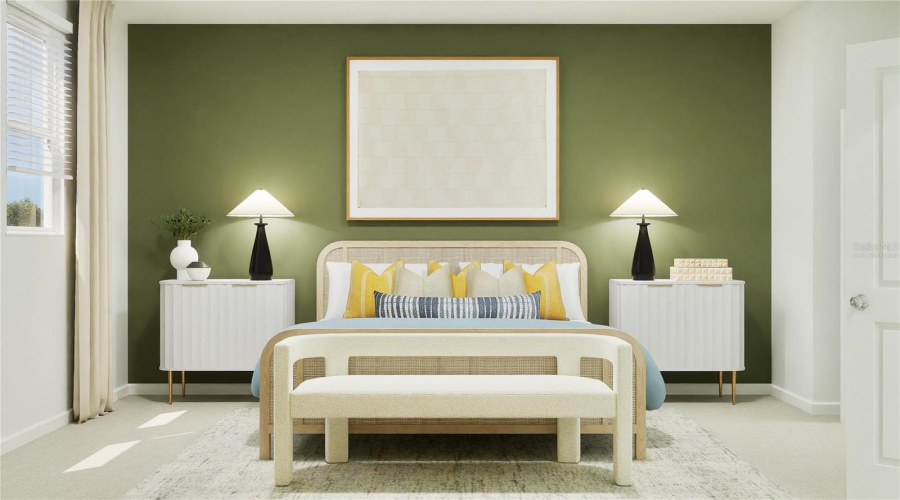 Virtually staged. Main bedroom suite