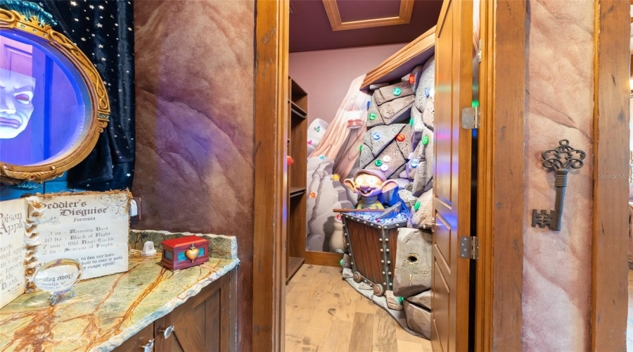 Dopey with lights and hi-Ho music in the closet..